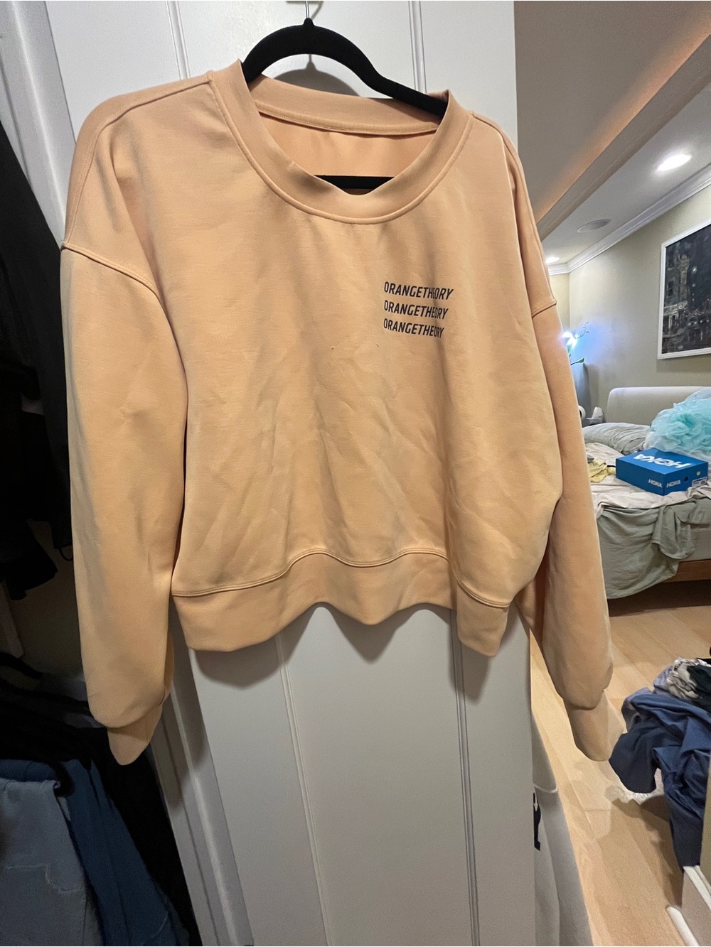 lululemon athletica Orangetheory peach crewneck sweatshirt - women's pullover